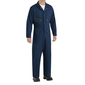 🌻NEW Red Kap Men's Zip-Front Cotton Coverall Jumpsuit SpeedSuit 44 Regular